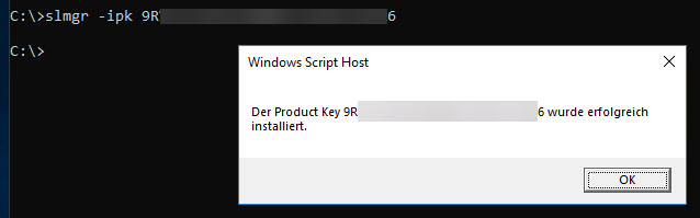 Windows CMD Aktivierung 